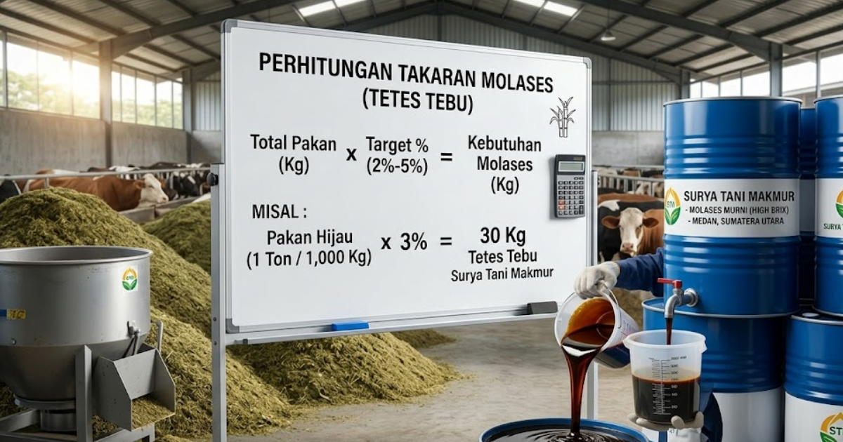 Cara Menghitung Kebutuhan Tetes Tebu Pakan Ternak Skala Besar