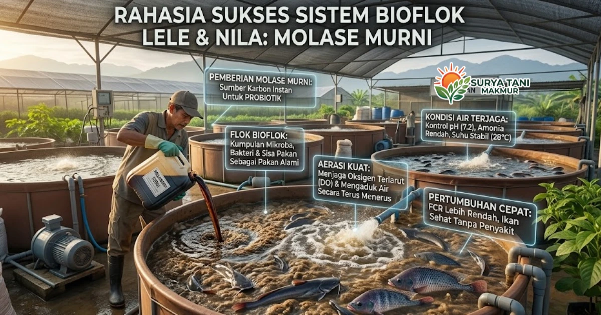 Rahasia Sukses Sistem Bioflok Lele dan Nila Menggunakan Molase Murni