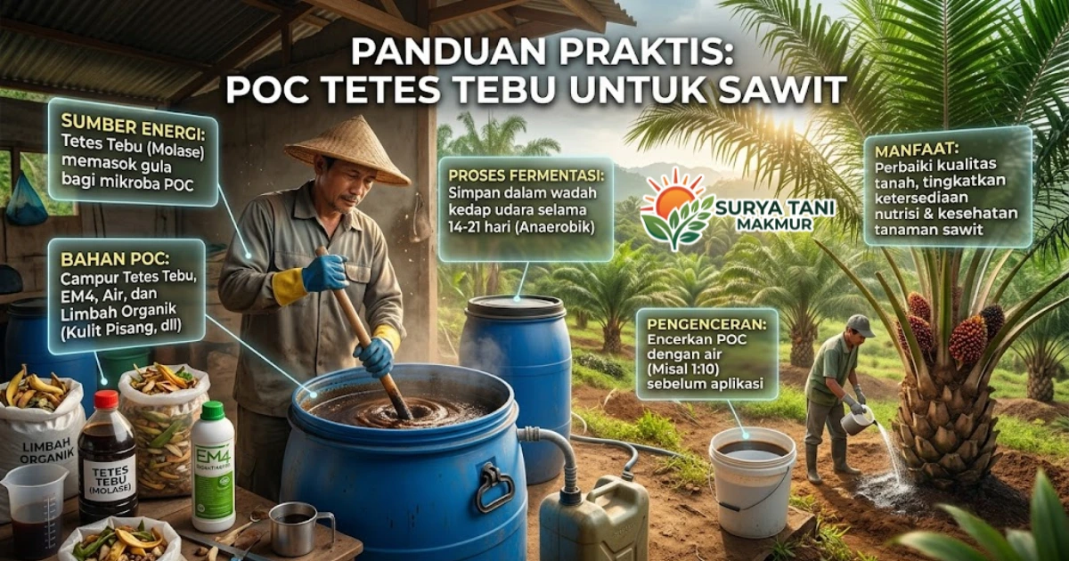 Cara Menggunakan Tetes Tebu untuk Pupuk Sawit (POC) agar Hasil Panen Melimpah