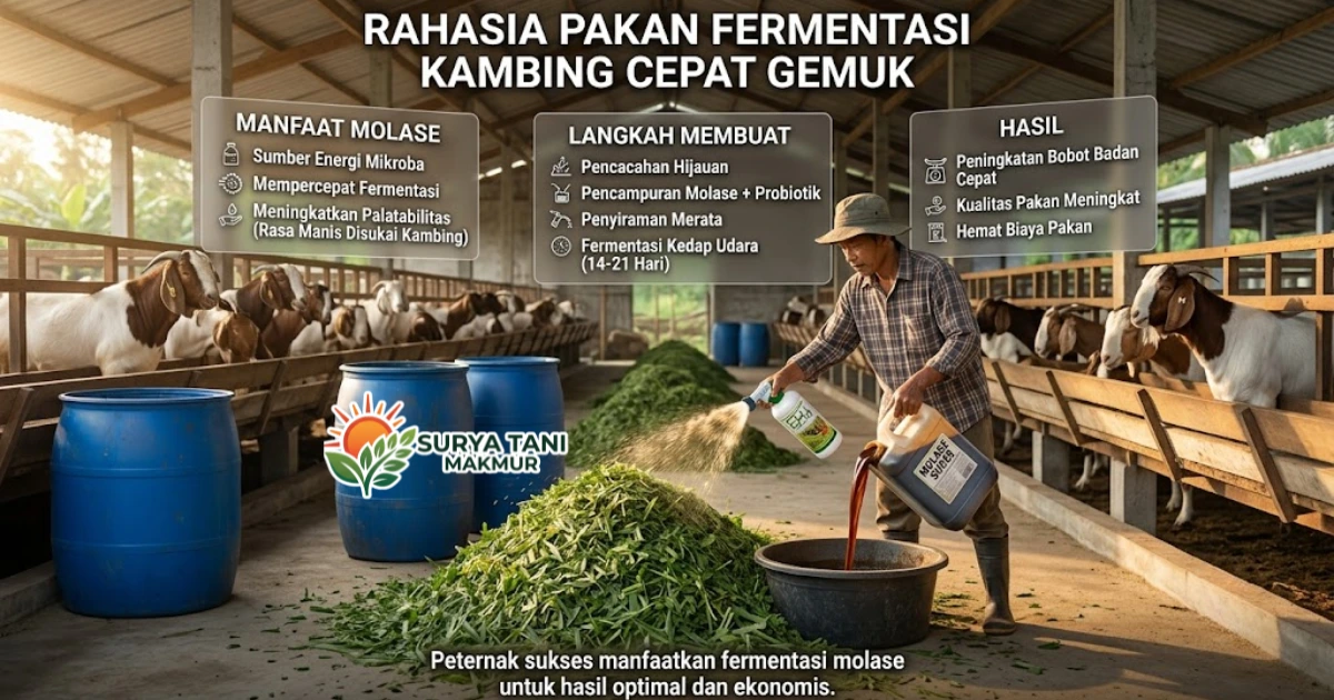 Rahasia Pakan Fermentasi Kambing Cepat Gemuk Menggunakan Molase