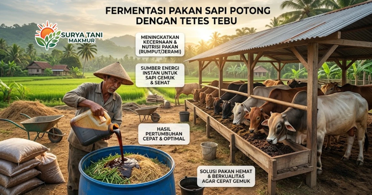 Pemanfaatan Tetes Tebu untuk Fermentasi Pakan Sapi Potong Agar Cepat Gemuk