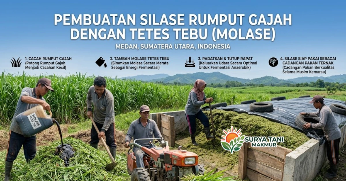 Teknik Pembuatan Silase Rumput Gajah Menggunakan Molase Tetes Tebu untuk Cadangan Pakan Ternak