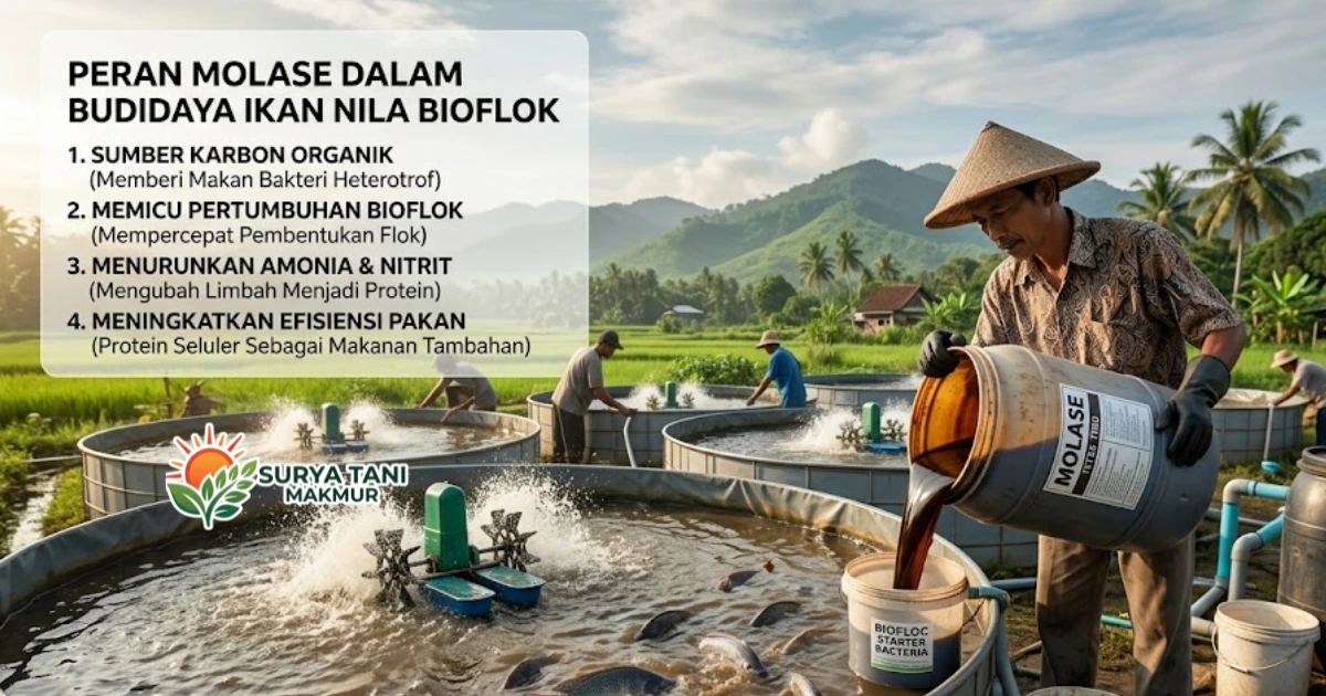 Peran Molase Tetes Tebu dalam Budidaya Ikan Nila Sistem Bioflok untuk Efisiensi Pakan