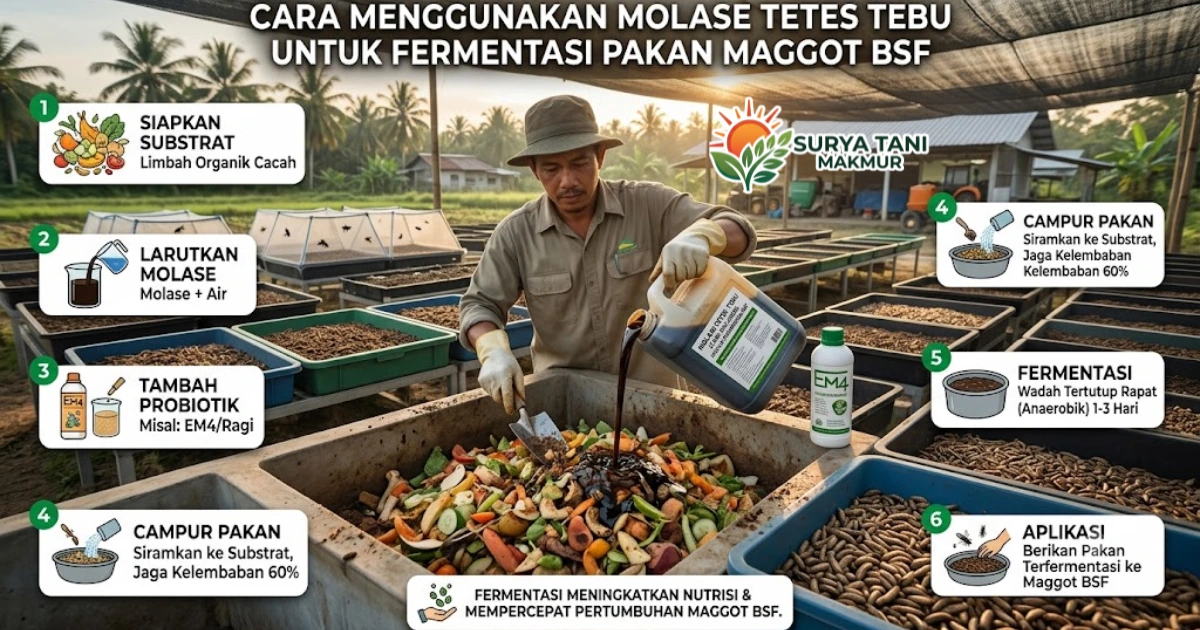 Cara Menggunakan Molase Tetes Tebu untuk Fermentasi Pakan Maggot BSF