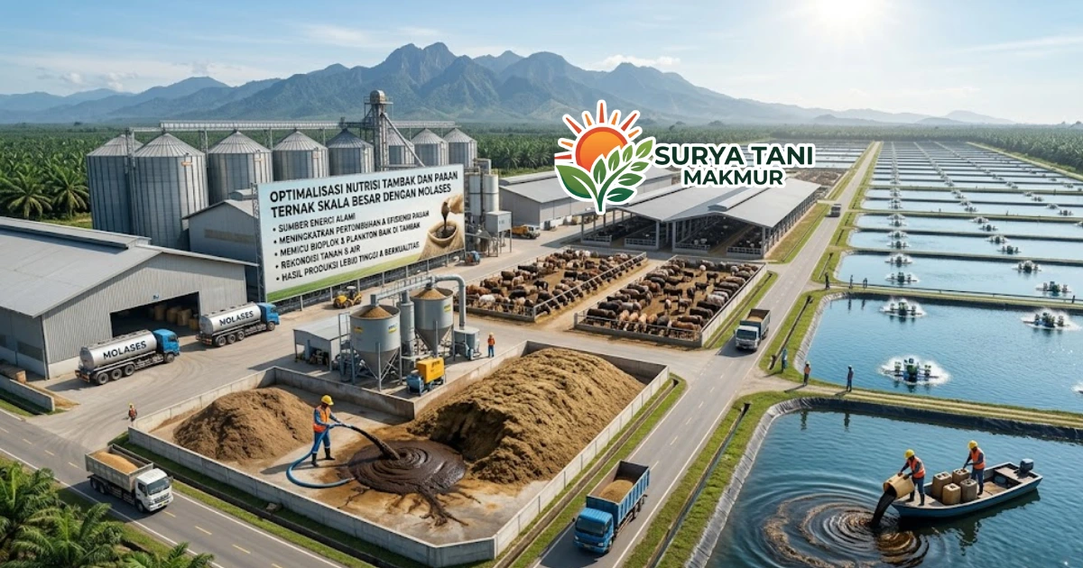 Optimalisasi Nutrisi Tambak dan Pakan Ternak Skala Besar Menggunakan Molases Tetes Tebu Murni
